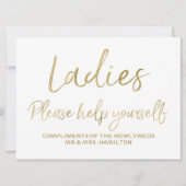 Ladys Bitte bedienen Sie sich am Hochzeitszeichen Einladung (Vorderseite)