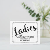 Ladys bitte bedienen Sie sich Postkarte (Stehend Vorderseite)