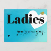 Ladys Blue Galentine Feiertagspostkarte (Vorderseite)