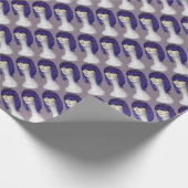 Ladys Blue Wig Geschenkpapier (Ecke)