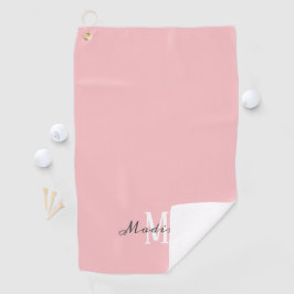 Ladys Blush Pink Script Monogram Name Golfhandtuch