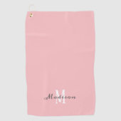 Ladys Blush Pink Script Monogram Name Golfhandtuch (Vorderseite)