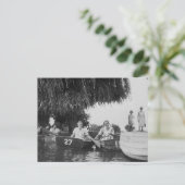 Ladys & Boats Old Blck & White Image - Postkarte (Stehend Vorderseite)