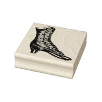 Ladys Button-Up-Viktorianisch-Boot-Gummi-Briefmark