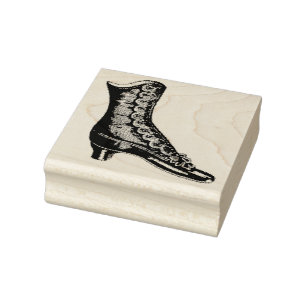 Ladys Button-Up-Viktorianisch-Boot-Gummi-Briefmark Gummistempel