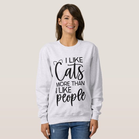 Ladys Cat Spaß Sweatshirt (Vorne ganz)
