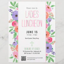 Ladys Church Luncheon Spring Floral QR Code