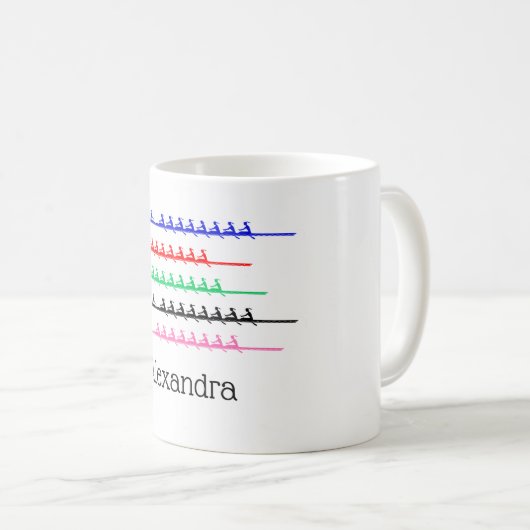 Ladys Crew Race Rowers Rowing - Bis zu fünf Boote Kaffeetasse (VorderseiteRechts)
