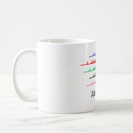 Ladys Crew Race Rowers Rowing - Bis zu fünf Boote Kaffeetasse (Links)