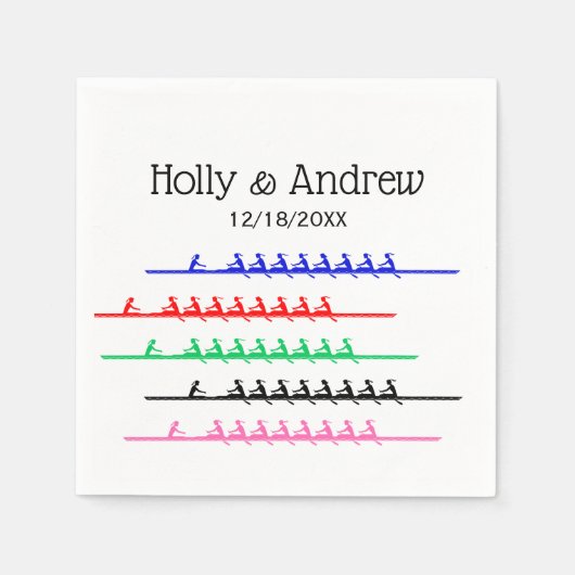 Ladys Crew Race Rowers Rowing - Bis zu fünf Boote Serviette (Vorderseite)