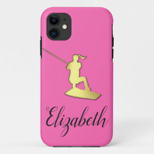 Ladys Custom Golden Wakeboarder Phone Case