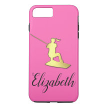 Ladys Custom Golden Wakeboarder Phone Case