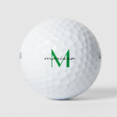 Ladys Custom Green Name Monogram Golfball (Vorderseite)