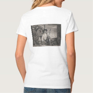 Ladys Cut Old Man Lever T - Shirt mit B&W pic