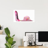 Ladys Day! Pink Stiletto Shoe und Hat Art Poster (Heimbüro)
