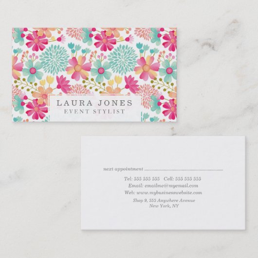 Ladys Designer Florist Stylist Terminkarte (Vorne/Hinten)