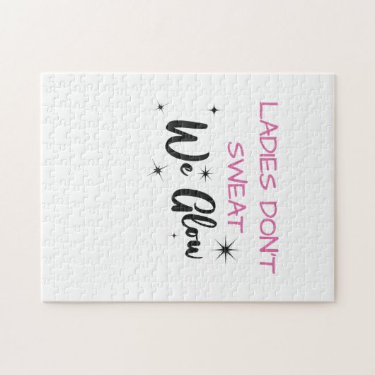Ladys Don't Sweat We Glow Gym Junkie Puzzle (Horizontal)
