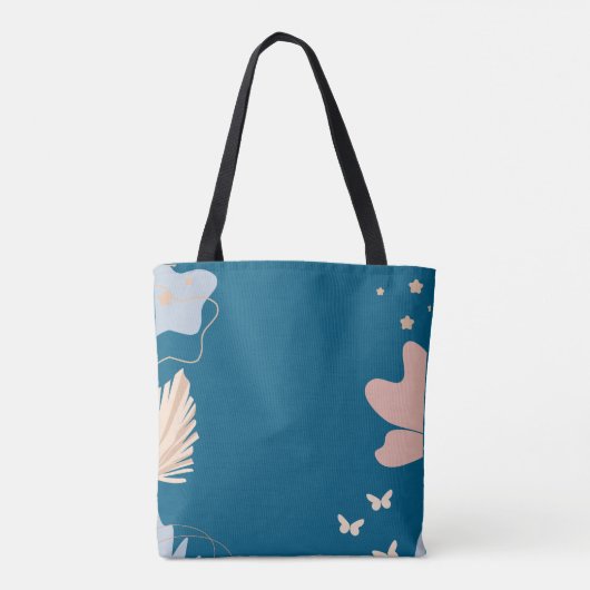 Ladys Elegant Blue Boho Niedlich Tote Bag Tasche (Rückseite)