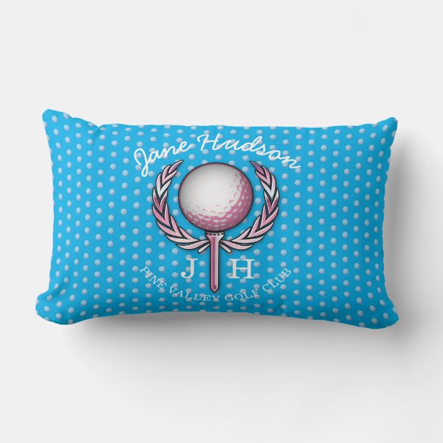 Ladys Elegant Golf Monogram Design Lendenkissen (Vorderseite)