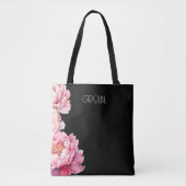 Ladys Elegant Pink Peonies Floral Boho Niedlich Tasche (Vorderseite)