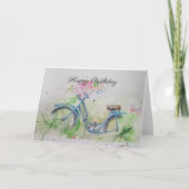 Ladys Fahrrad im Frühjahr Karte (Vorderseite)