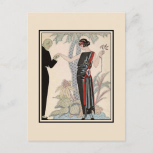 Ladys Fashion der 1920er Jahre: Hoffnung, Abend Postkarte