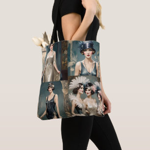 Ladys Fashion Foto Collage der 20er Jahre, Tasche