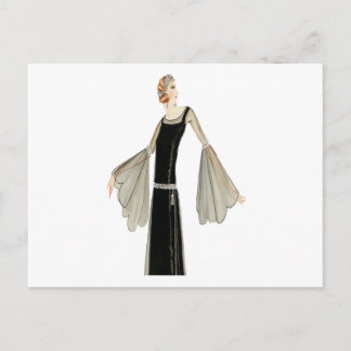 Ladys Fashion Illustration der 1920er Jahre Postkarte