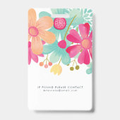 Ladys Floral Identification Plastic I.D Ausweis (Rückseite)