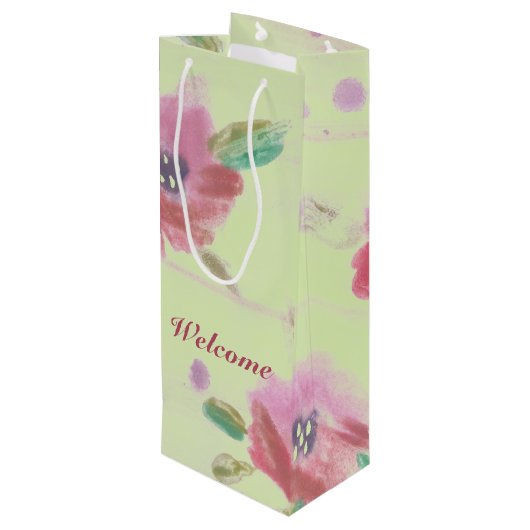 Ladys Flower Event Willkommen Geschenktüte Für Weinflaschen (Rückseite Schrägansicht)