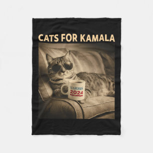 Ladys for Kamala Funny Cat 2024 Präsident Kamala Fleecedecke