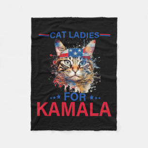 Ladys for Kamala Funny Cat 2024 Präsident Kamala-K Fleecedecke