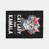 Ladys for Kamala Funny Cat 2024 Präsident Kamala-K Fleecedecke (Vorderseite (Horizontal))