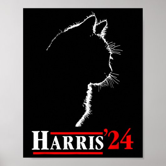 Ladys for Kamala Funny Cat 2024 Präsident Kamala-K Poster (Vorne)