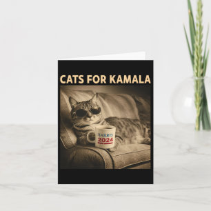 Ladys for Kamala Funny Cat 2024 Präsident Kamala Karte