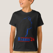 Ladys for Kamala Funny Cat 2024 Präsident Kamala T-Shirt (Vorderseite)
