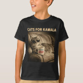 Ladys for Kamala Funny Cat 2024 Präsident Kamala T-Shirt (Vorderseite)