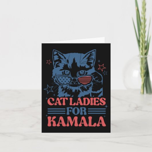 Ladys for Kamala Funny Cat President Kamala-harri Karte (Vorderseite)