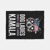 Ladys for Kamala Funny Dog 2024 Präsident Kamala- Fleecedecke (Vorderseite (Horizontal))