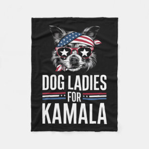 Ladys for Kamala Funny Dog 2024 Präsident Kamala- Fleecedecke