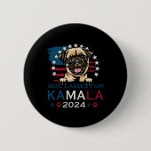 Ladys for Kamala Harris 2024 Mops Dog America Button (Vorderseite)