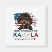 Ladys for Kamala Harris 2024 Poodle Dog America Magnet (Vorne)