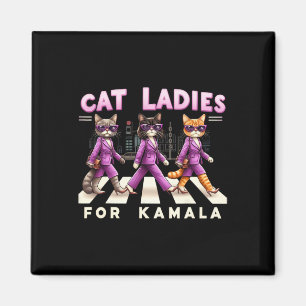 Ladys for Kamala Voting Kamala Harris 2024 Cat Lo Magnet