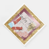 Ladys Game Night Pink Dice & Gold Diamonds Serviette (Ecke)