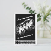 Ladys gehen zur nächsten Recruiting Station Postkarte (Stehend Vorderseite)