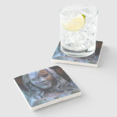 Ladys Glück Steinuntersetzer (Seitenansicht)