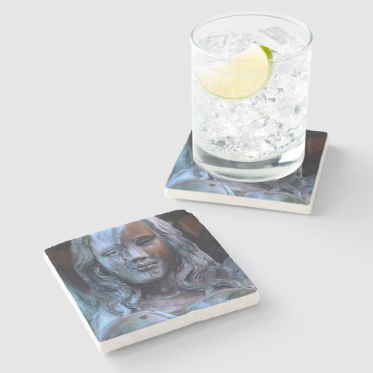 Ladys Glück Steinuntersetzer (Seitenansicht)