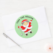 Ladys Golf Christmas Classic Round Sticker (Umschlag)
