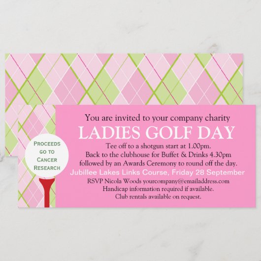 Ladys Golf Day Einladung (Vorne/Hinten)