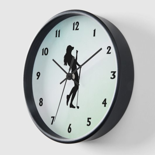 Ladys Golf Green Wall Clock Square Uhr (Winkel)